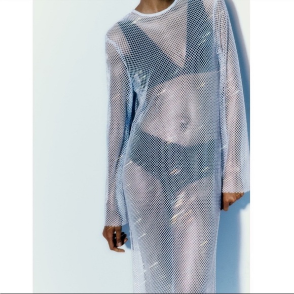 Zara Blue Rhinestone Dress - Picture 13 of 15